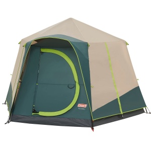 Cort de camping Coleman Polygon 6, 6 persoane, 100 impermeabil, 360 vedere, maro