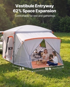 Cort de camping VEVOR SUV cu capacitate pentru 5-9 persoane, impermeabil, 3964 x 3050 x 2330 mm - Img 5