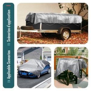 Cort de protectie VOUNOT 3x5m 240 gm gri, rezistent la apa - Img 7