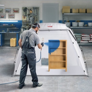 Cort portabil pentru vopsire VEVOR 228x158x158 cm material Oxford 210D cu ventilatie - Img 9