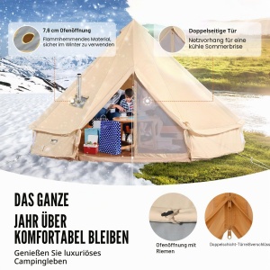 Cort VEVOR 3 m pentru Camping cu Sistem de Incalzire si 4 Feronerie - Img 3