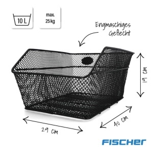 Cos de bicicleta FISCHER 50171, negru, capacitate 25 kg, usor de montat - Img 2