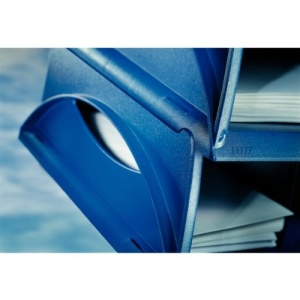 Cos de birou Leitz Sorty 52300035, A4 Maxi, albastru, cu 3 compartimente - Img 3
