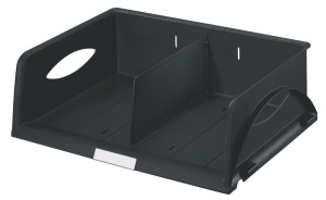 Cos de birou Leitz Sorty 52300095, A4 Maxi, 3 compartimente, negru - Img 1