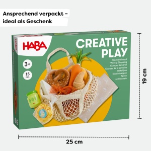 Cos de cumparaturi HABA Creative Play 2012304001 cu alimente din lemn si material textil - Img 5