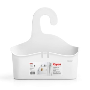 Cos de dus Rayen, 28 x 8 x 28 cm, Polypropylen, Alb, Multifunctional