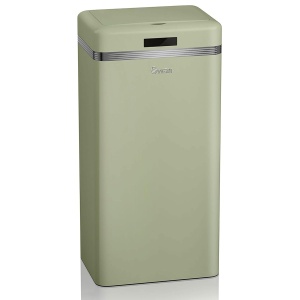 Cos de gunoi automat Swan Retro, 45 litri, metalic, verde