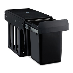 Cos de gunoi incorporabil Relaxdays, 2x8 litri, negru, 35.5 x 25 x 47 cm