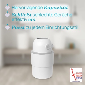 Cos de gunoi pentru scutece Chicco, capacitate 35 scutece, design compact, alb - Img 2