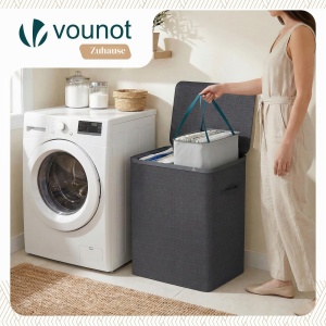 Cos de rufe VOUNOT 150L cu 2 compartimente, capac si saci ajustabili, antracit - Img 5