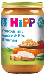 Couscous cu legume si pui bio HiPP, 6 x 220 g