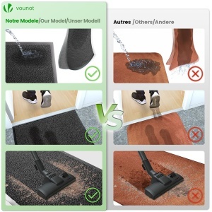 Covoare de intrare VOUNOT 2 x 40x60cm, rutschfest, lavabil, gri-antracit - Img 3