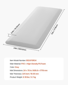 Covor antiderapant VEVOR BS2470R34 pentru seniori 1905 mm grosime margini tesite - Img 7