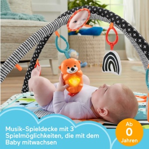 Covor de joaca Fisher-Price Tierfreunde, 3 in 1, cu muzica si lumini, 76x76 cm - Img 2