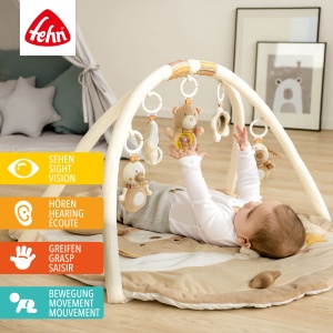 Covoras de activitati pentru bebelusi Fehn 3-D Rainbow 5 jucarii detasabile 80x105 cm - Img 2