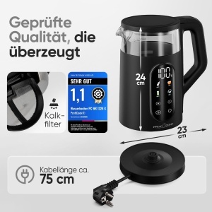 Cratita electrica ProfiCook PC WK 1328 G, 1,7L, 2200W, cu temperatura reglabila - Img 7