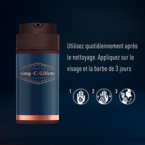 Crema hidratanta Gillette King C pentru barbati, 100 ml, cu parfum de bergamota - Img 5