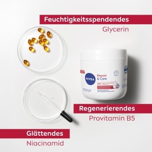 Crema hidratanta NIVEA Repair Care 400ml, pentru piele foarte uscata, cu Glicerina si Provitamina B5 - Img 5