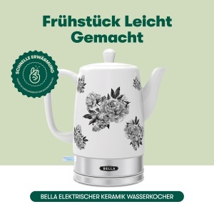 Cric electric Bella cu capacitate de 1,5 litri, 1500W, design elegant cu flori - Img 2