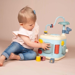 Cub de activitati Smoby Little - Motorikwurfel, 5 laturi, 13 activitati, 28,9x27,4x39,5 cm - Img 5