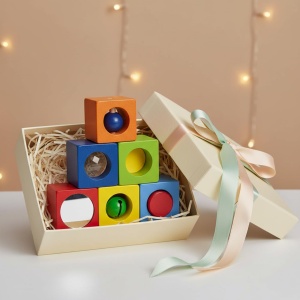 Cubes de explorare HABA 6 piese din lemn colorate pentru copii de la 1 an - Img 5