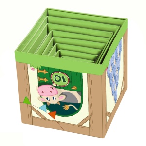 Cuburi de Stivuire HABA 10 cuburi din carton, joc educativ pentru copii de la 1 an - Img 4