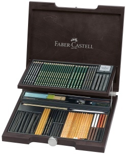 Cufar din lemn Faber-Castell Pitt Monochrome, 86 piese, culoare wenge - Img 1