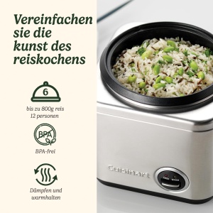Cuisinart Reiskocher 400g Multicooker cu Functie de Aburire si Incalzire Otel Inoxidabil - Img 2