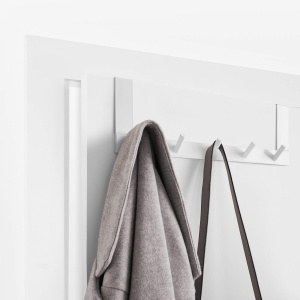 Culoare alba - Suport cu 5 carlige Rayen - Multifunctional - 36 cm x 12,5 cm - Img 5