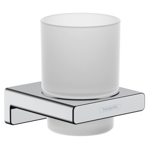 Cupa de dinti hansgrohe AddStoris, din sticla, montare pe perete, cromat