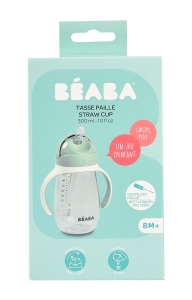 Cupa de invatare Beaba 2 in 1, 300 ml, Salbeigrun, cu manere detasabile - Img 6