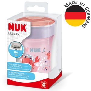 Cupa de invatare NUK Magic Cup, 230 ml, design 360, BPA-free, crab rosu - Img 7