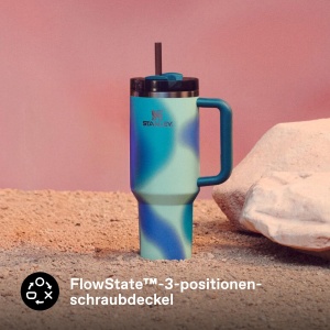Cupa termoizolanta Stanley 1913 Quencher H2.0, 1.2L, culoare Coastal Teal Motion - Img 5