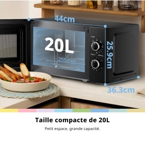 Cuptor cu microunde COMFEE CMO-MG202NC(BK), 20 litri, 700 W, negru - Img 7