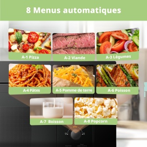 Cuptor cu microunde digital incorporat COMFEE, 20 litri, 800 W, gratar, 5 niveluri de putere, 8 meniuri automate, functie de dezghetare rapida, negru - CBMAG820BJL-BK - Img 5