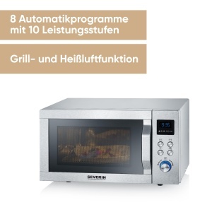 Cuptor cu microunde SEVERIN MW 7774 3-in-1 Grill si Functie Aer Cald Argintiu - Img 6