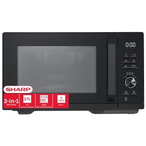 Cuptor cu microunde SHARP RCA271TB 27L 900W cu Grill si Heiluft, Negru