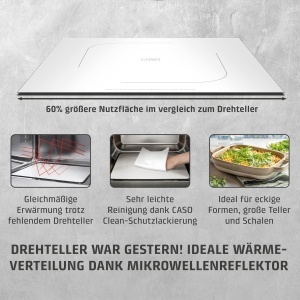 Cuptor cu microunde si grill CASO MG20 Ceramic 20L 800W 14 programe automate - Img 5