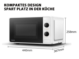 Cuptor cu microunde Toshiba MM2-MM20PF(WH) cu 5 niveluri de putere, dezghetare usoara, 20 L, 800 W, alb - Img 2