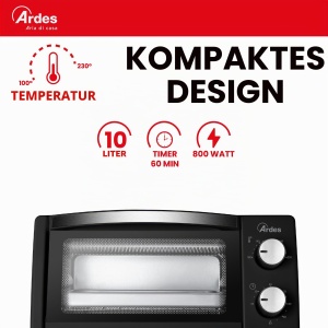 Cuptor electric ARDES AR6211B, 10L, 800W, cu termostat si timer - Img 6