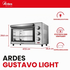 Cuptor electric Ardes AR6226S, 25 litri, 6 functii, argintiu - Img 2