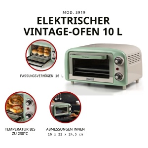 Cuptor electric Ariete 3919 Vintage, 10 L, 800W, Verde - Img 2