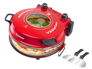 Cuptor electric pentru pizza Beper P101CUD301, 1200W, temperatura max 400C, placa 31 cm, rosu