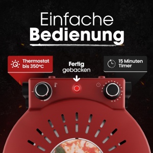 Cuptor electric pentru pizza Clatronic PM 3787, 1200 W, 350C, Piatra 32 cm, Timer 15 min - Img 6