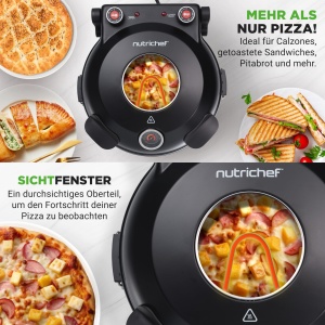 Cuptor electric pentru pizza NutriChef, 1200W, 30cm, negru - Img 4