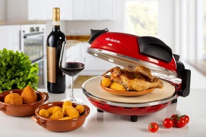 Cuptor pentru pizza Ariete 909, 1200W, 400C, cu placa rezistenta la foc, rosu - Img 7