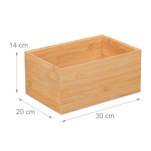 Cutie de depozitare din bambus Relaxdays, stabila, 14 x 30 x 20 cm, natur - Img 4