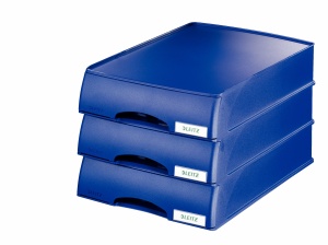 Cutie de depozitare Leitz Briefkorb-Schublade A4, culoare albastra, design ergonomic - Img 3