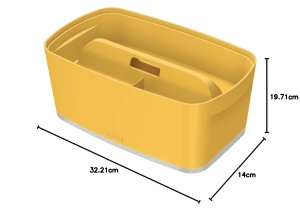 Cutie de depozitare Leitz MyBox 52670019, galben cald, cu capac si tavita - Img 7