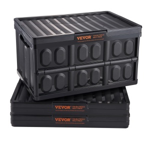 Cutie de depozitare pliabila VEVOR ZJXS533630C, 45L, 3 bucati, Negru